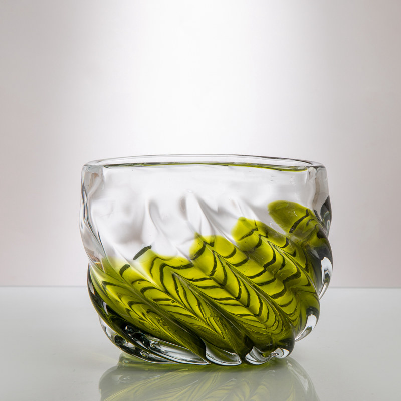 Clear & Green Vase